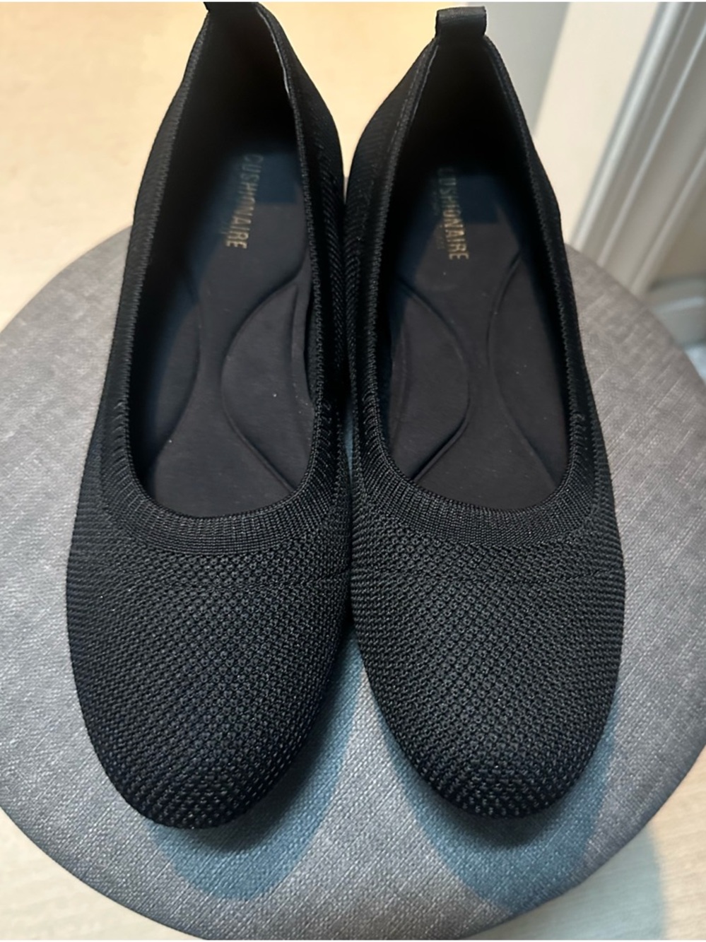 Cushionaire Black Knit Slip-On Flats - Comfort Walk